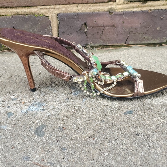 RELISTED Beverly Feldman jeweled be a queen heels - Picture 6 of 8